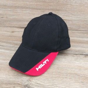 Hilti Mens Strapback Hat Black Red Cap Power Tools Logo Embroidered 100% Cotton